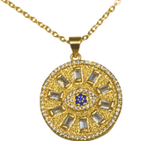 Baguette Diamond Evil Eye Medallion Watch Charm