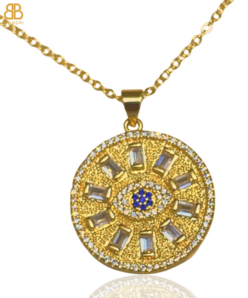 Baguette Diamond Evil Eye Medallion Watch Charm