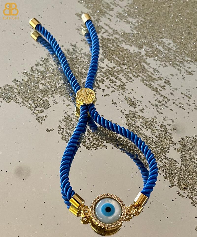 Evil Eye Disc Adjustable Cord Bracelet