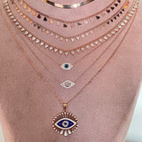 Mini Hearts Collar Chain Necklace - Rosegold